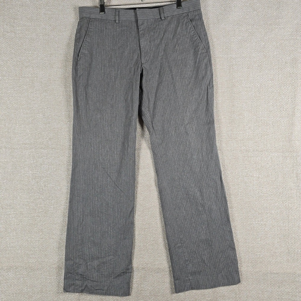 Express‎ Design Studio Producer Mens 34x32 Grey Pinstripe Dress Pants Straight